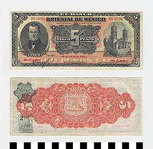 Thumbnail of Bank Note: Mexico, 5 Pesos (1992.23.1238)