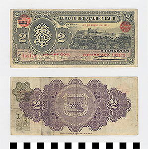 Thumbnail of Bank Note: Mexico, 2 Pesos (1992.23.1250)