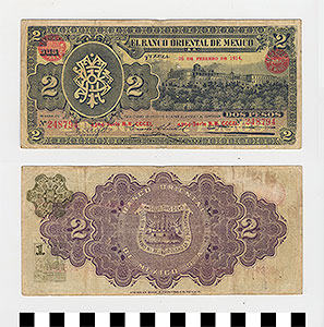 Thumbnail of Bank Note: Mexico, 2 Pesos (1992.23.1252)