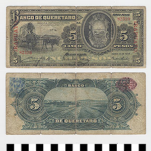 Thumbnail of Bank Note: Mexico, 5 Pesos (1992.23.1255)
