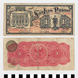 Thumbnail of Bank Note: Mexico, 1 Peso (1992.23.1259)