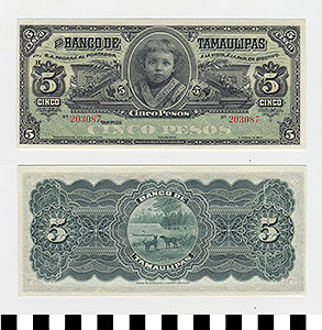 Thumbnail of Bank Note: Mexico, 5 Pesos (1992.23.1263)