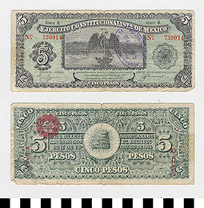 Thumbnail of Bank Note: Mexico, 5 Pesos (1992.23.1272)