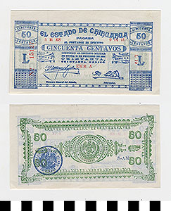 Thumbnail of Bank Note: Mexico, 50 Centavos (1992.23.1275)