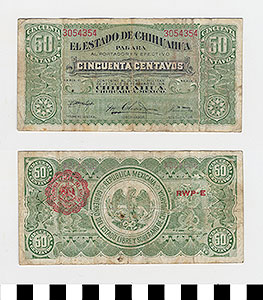 Thumbnail of Bank Note: Mexico, 50 Centavos (1992.23.1277)