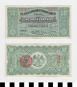 Thumbnail of Bank Note: Mexico, 50 Centavos (1992.23.1278)