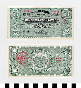 Thumbnail of Bank Note: Mexico, 50 Centavos (1992.23.1279)