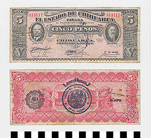 Thumbnail of Bank Note: Mexico, 5 Pesos (1992.23.1292)