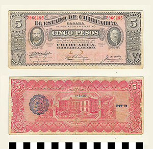 Thumbnail of Bank Note: Mexico, 5 Pesos (1992.23.1294)