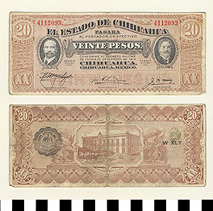 Thumbnail of Bank Note: Mexico, 20 Pesos (1992.23.1308)