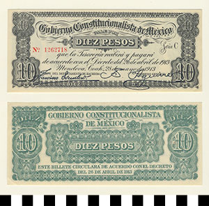 Thumbnail of Bank Note: Mexico, 10 Pesos (1992.23.1330)
