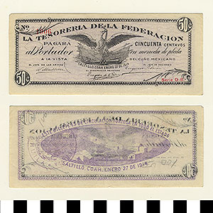 Thumbnail of Bank Note: Mexico, 50 Centavos (1992.23.1333)
