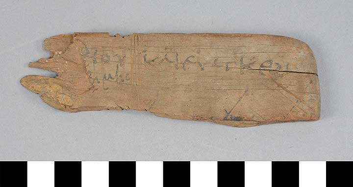 Thumbnail of Inscribed Tablet Fragment, possibly Mummy Tag (1911.02.0057)