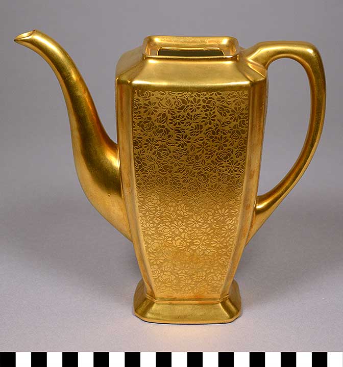 Thumbnail of Tea Service: Pickard Gold Lustre Teapot (1934.01.0037A)