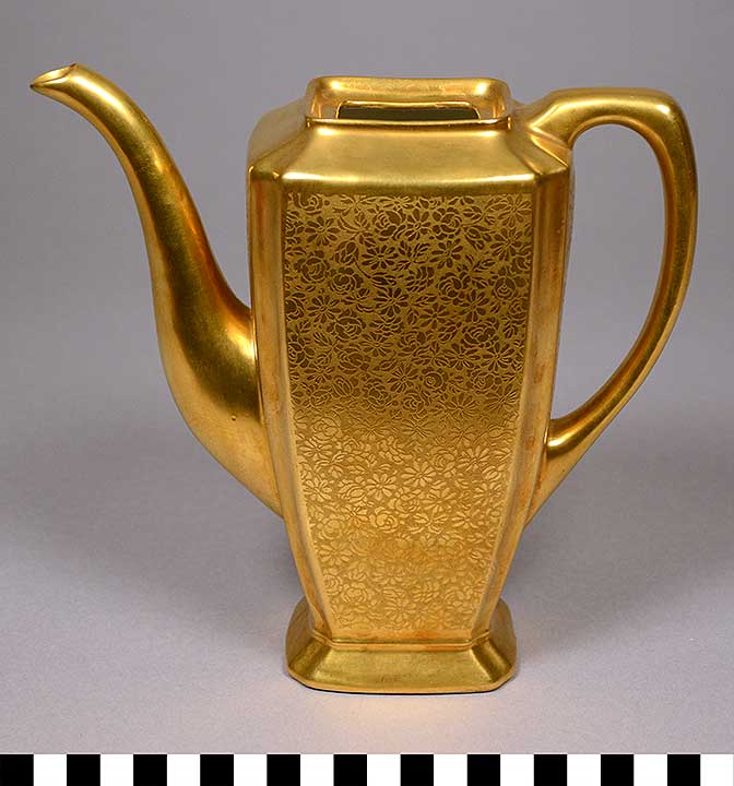 Tea Service Pickard Gold Lustre Teapot Search The Collection Spurlock Museum U Of I