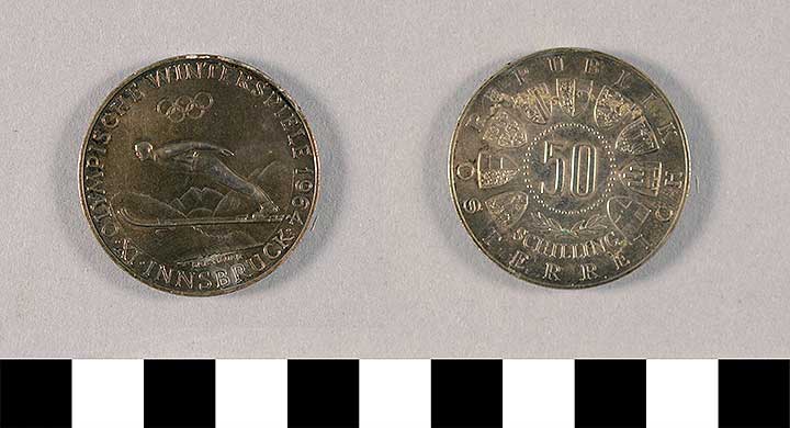 Thumbnail of Commemorative Coin: IX Olympic Games, 50 Shillings (1968.10.0002)