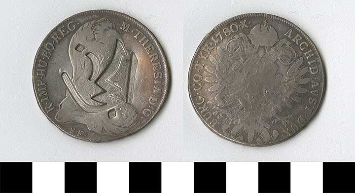 Thumbnail of Coin: Hejaz I Ryal Struck on Maria Theresa Taler (1971.15.0588)