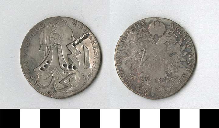 Thumbnail of Coin: Saudi Arabia, Struck on Maria Theresa Taler (1971.15.0589)