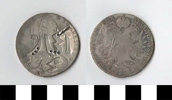 Thumbnail of Coin: Saudi Arabia, Struck on Maria Theresa Taler (1971.15.0589)