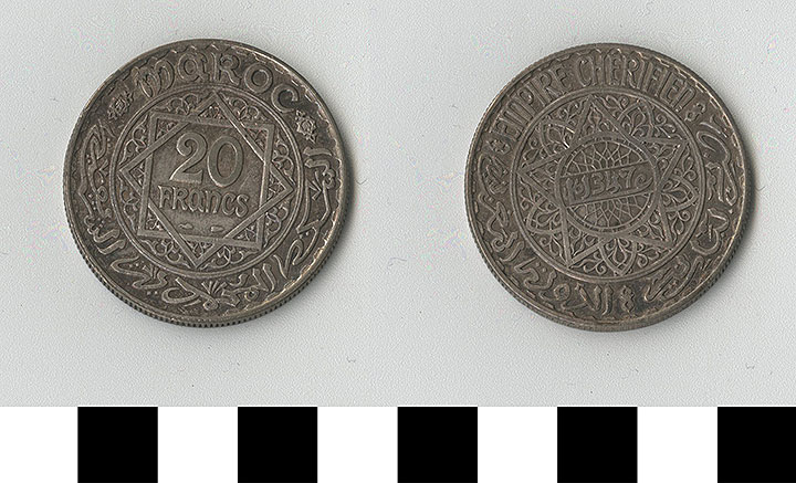 Thumbnail of Coin: Morocco, 20 Francs (1971.15.1159)