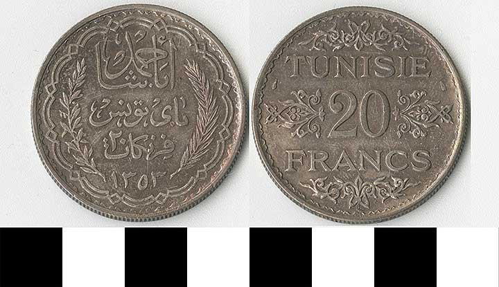 Thumbnail of Coin: Tunis, 20 Francs (1971.15.1160)