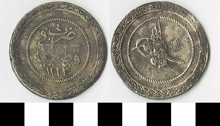 Thumbnail of Coin: Ottoman Empire, Atik Besh Kurushluk (1971.15.1417)
