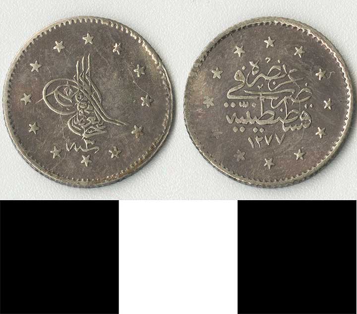 Thumbnail of Coin: Ottoman Empire, Silver Bir Kurushluk (1971.15.1503)