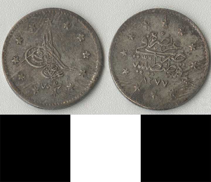 Thumbnail of Coin: Ottoman Empire, Silver Yirmibesh Kurushluk (1971.15.1504)