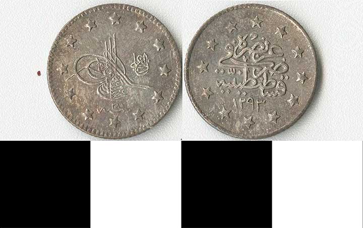 Thumbnail of Coin: Ottoman Empire, Bir Kurushluk (1971.15.1544)