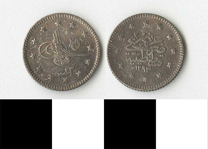 Thumbnail of Coin: Ottoman Empire, Bir Kurushluk (1971.15.1545)