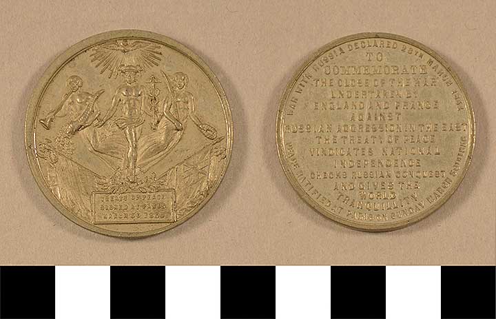 Thumbnail of Commemorative Medal: German War Peace Treaty, March 30, 1856 White Metal.  (1971.15.2562)