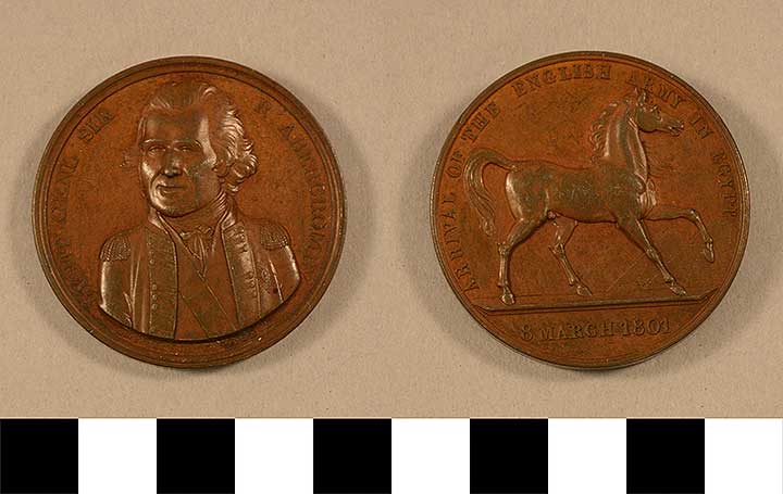 Thumbnail of Commemorative Medal: Arrival of English Army in Egypt 3/8/1801 Copper. (1971.15.2564)