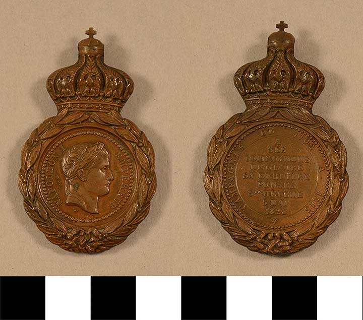 Thumbnail of Medal: Emperor Napoleon and His Battles, Crown Aboves 5 May 1824. (1971.15.2576)