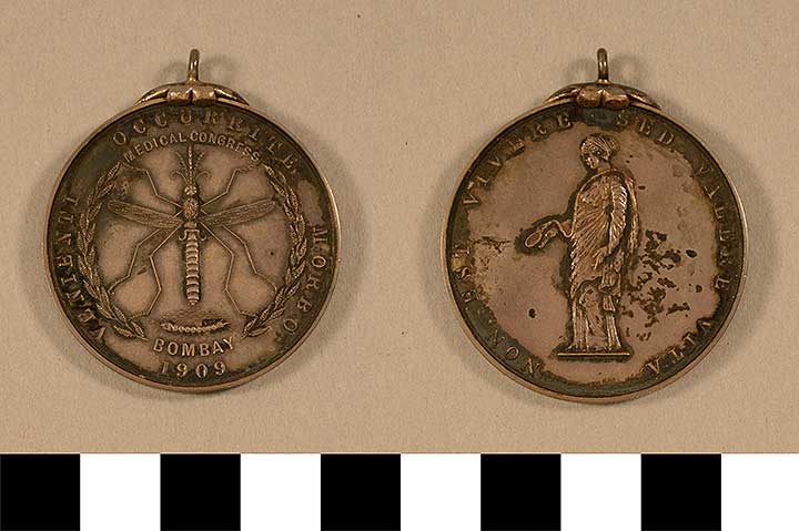Thumbnail of Commemorative Medal: Malaria Congress-Bombay 1909 AR Proof (1971.15.2581)