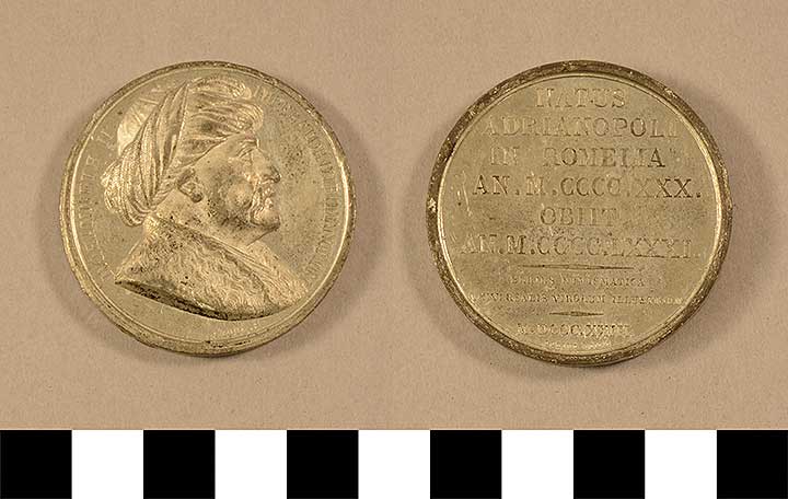 Thumbnail of historic medals: Ottoman Mohammed II 1823 White Metal (1971.15.2584)