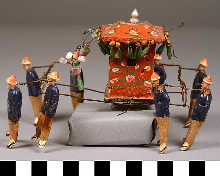 Thumbnail of Model of Wedding Procession: Sedan Chair with Bearers (1990.04.0001BM)