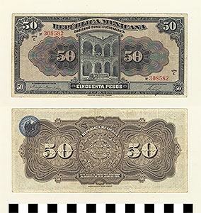 Thumbnail of Bank Note: Mexico, 50 Pesos (1992.23.1341)