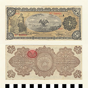 Thumbnail of Bank Note: Mexico, 1 Peso (1992.23.1342)