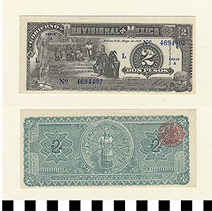 Thumbnail of Bank Note: Mexico, 2 Pesos (1992.23.1353)