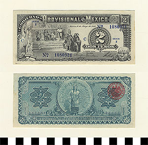 Thumbnail of Bank Note: Mexico, 2 Pesos (1992.23.1354)