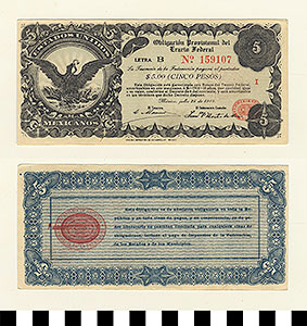 Thumbnail of Bank Note: Mexico, 5 Pesos (1992.23.1356)