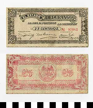 Thumbnail of Bank Note: Mexico, 25 Centavos (1992.23.1370)