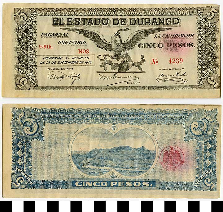 Thumbnail of Bank Note: Mexico, 5 Pesos (1992.23.1373)