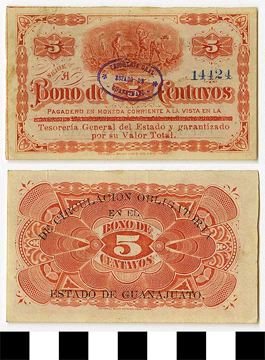 Thumbnail of Bank Note: Mexico, 5 Centavos (1992.23.1374)