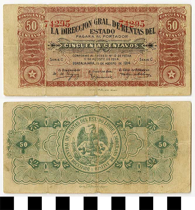 Thumbnail of Bank Note: Mexico, 50 Centavos (1992.23.1375)