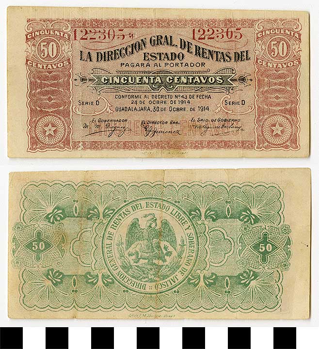 Thumbnail of Bank Note: Mexico, 50 Centavos (1992.23.1376)