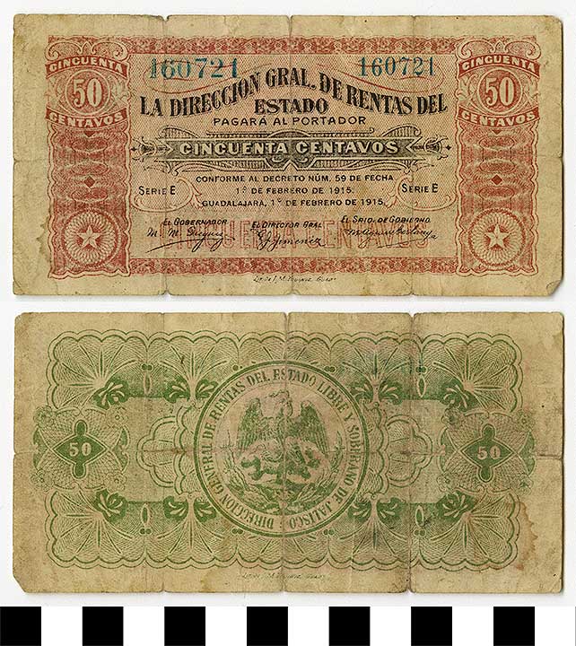 Thumbnail of Bank Note: Mexico, 50 Centavos (1992.23.1377)