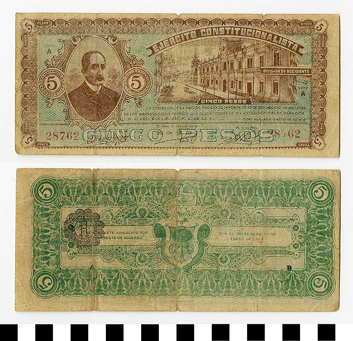 Thumbnail of Bank Note: Mexico, 5 Pesos (1992.23.1380)