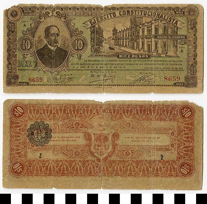 Thumbnail of Bank Note: Mexico, 10 Pesos (1992.23.1381)