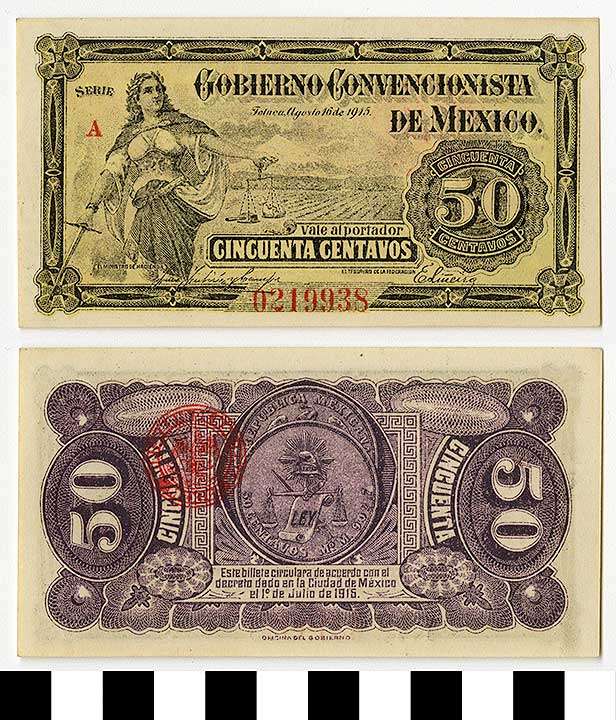 Thumbnail of Bank Note: Mexico, 50 Centavos (1992.23.1390)